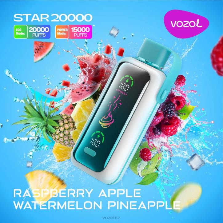 VOZOL Disposable Vape - VOZOL STAR 20000 RASPBERRY APPLE WATERMELON PINEAPPLE 8LT618