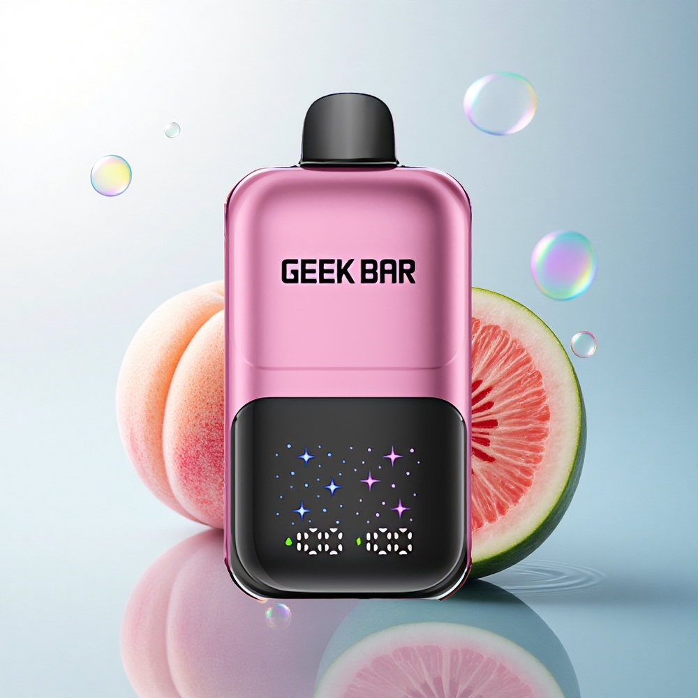 GEEK BAR 2GO 20ml 50000 Puffs Peach & Watermelon Dual Tank 20mL 5% Nicotine Rechargeable