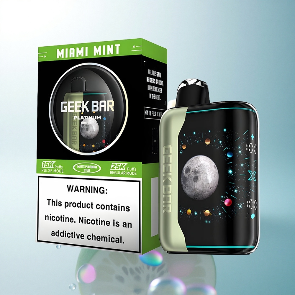 GEEK BAR Platinum Edition 25000 Puffs Miami Mint with 20mL E-Liquid and 2% nicotine