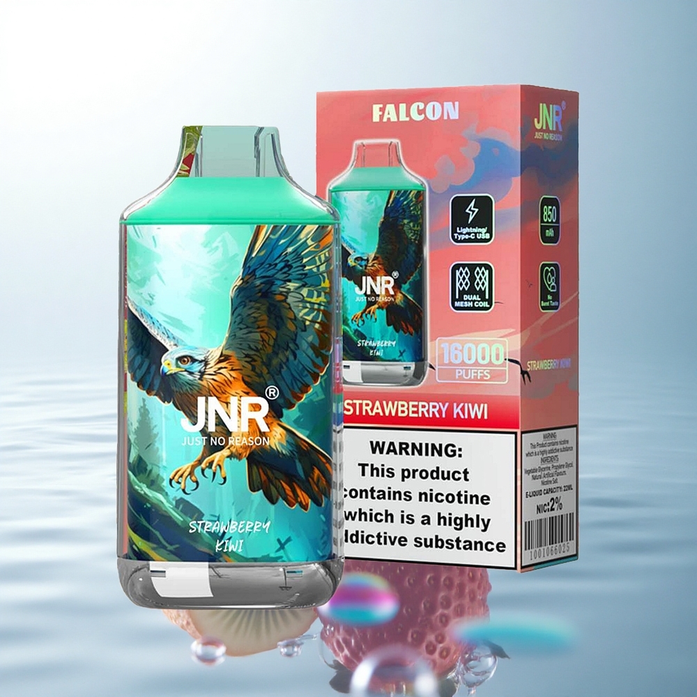 JNR Falcon 16000 Strawberry Kiwi 850mAh 22ml Dual Mesh 0% Nicotine