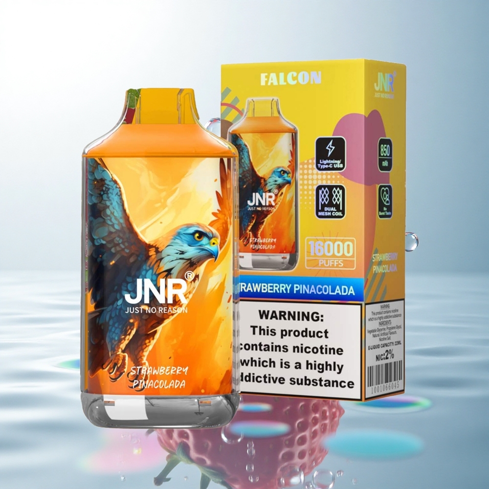 JNR Falcon 16000 Strawberry Pina Colada 850mAh 22ml Dual Mesh Coil 0% Nicotine