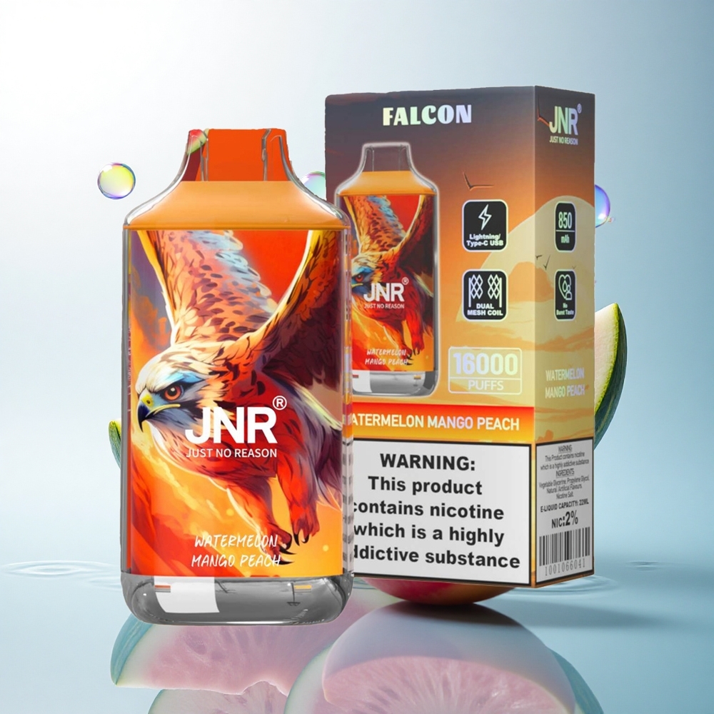 JNR Falcon 16000 Watermelon Mango Peach 850mAh 22ml Dual Mesh 0% Nicotine