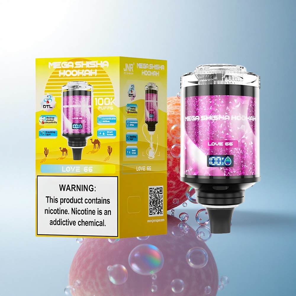 JNR Mega Shisha Hookah 100K Love 66 2200mAh 2% Nicotine