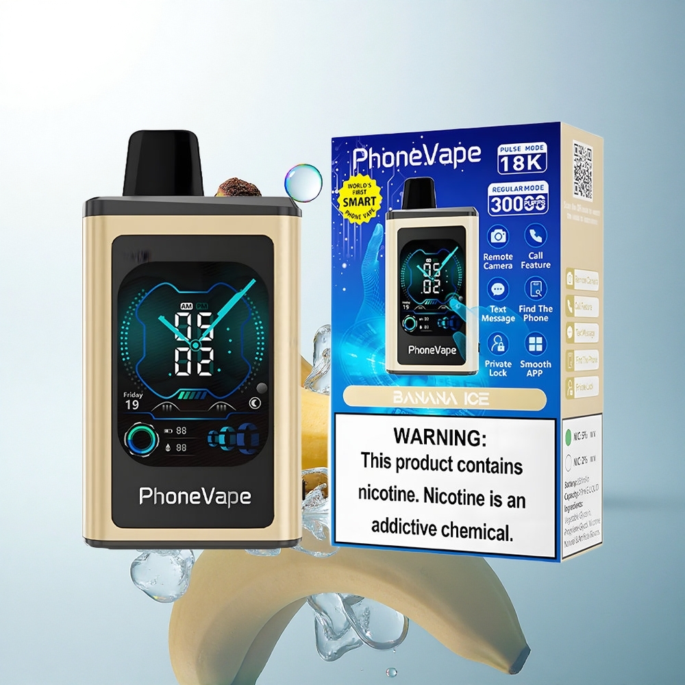 JNR PhoneVape 30000 Banana Ice Adjustable Airflow 850mAh Disposable Vape