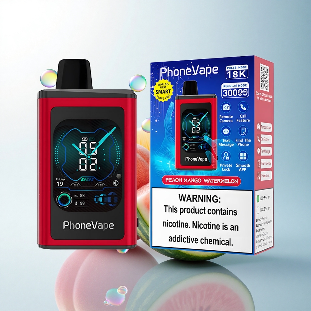 JNR PhoneVape 30000 Peach Mango Watermelon 850mAh Adjustable Airflow