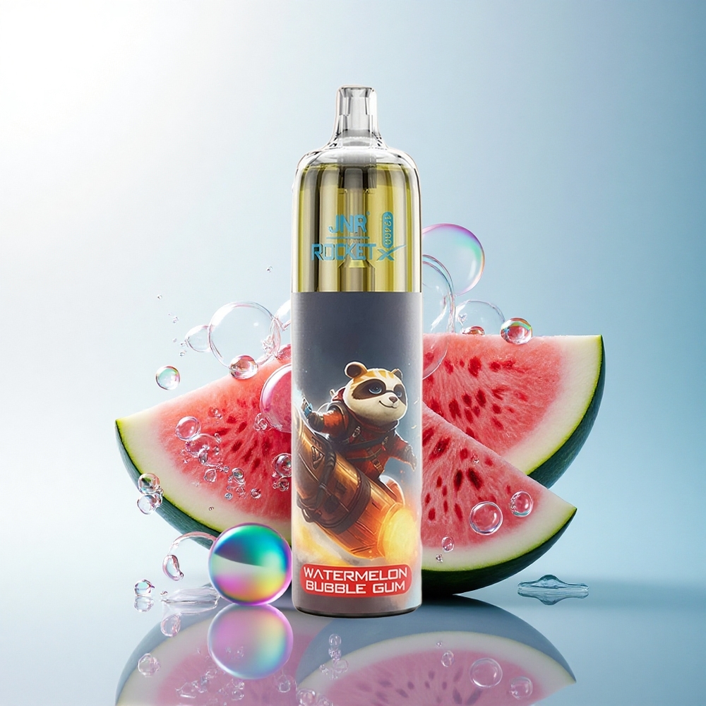 JNR Rocket-X 12400 Watermelon Bubble Gum Disposable Vape with RGB Lights and 850mAh Battery