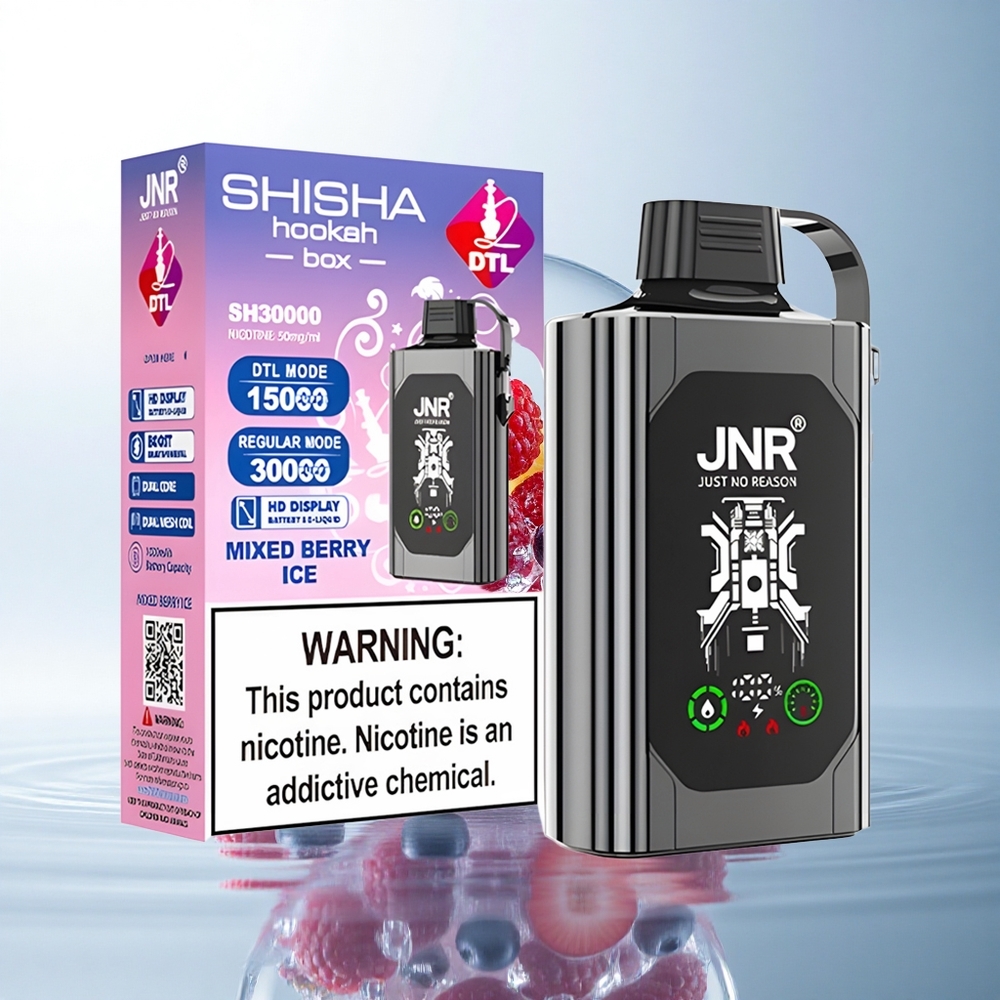 JNR Shisha Hookah Box 20500 Mixed Berry Ice 1000mAh Dual Mesh Coil 5% Nicotine