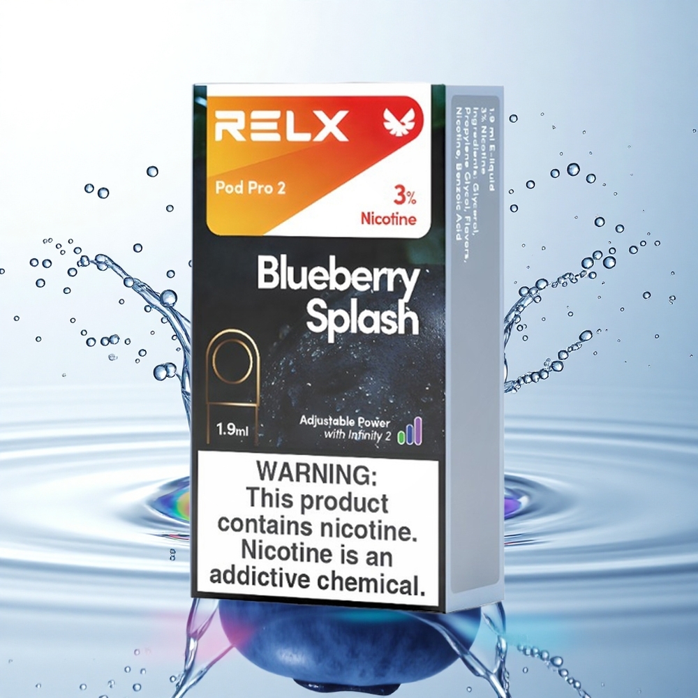 Relx Pod Pro 2 Vape Device Blueberry Splash 30mg/ml Nicotine 1.9ml 6.5W Smooth Mode