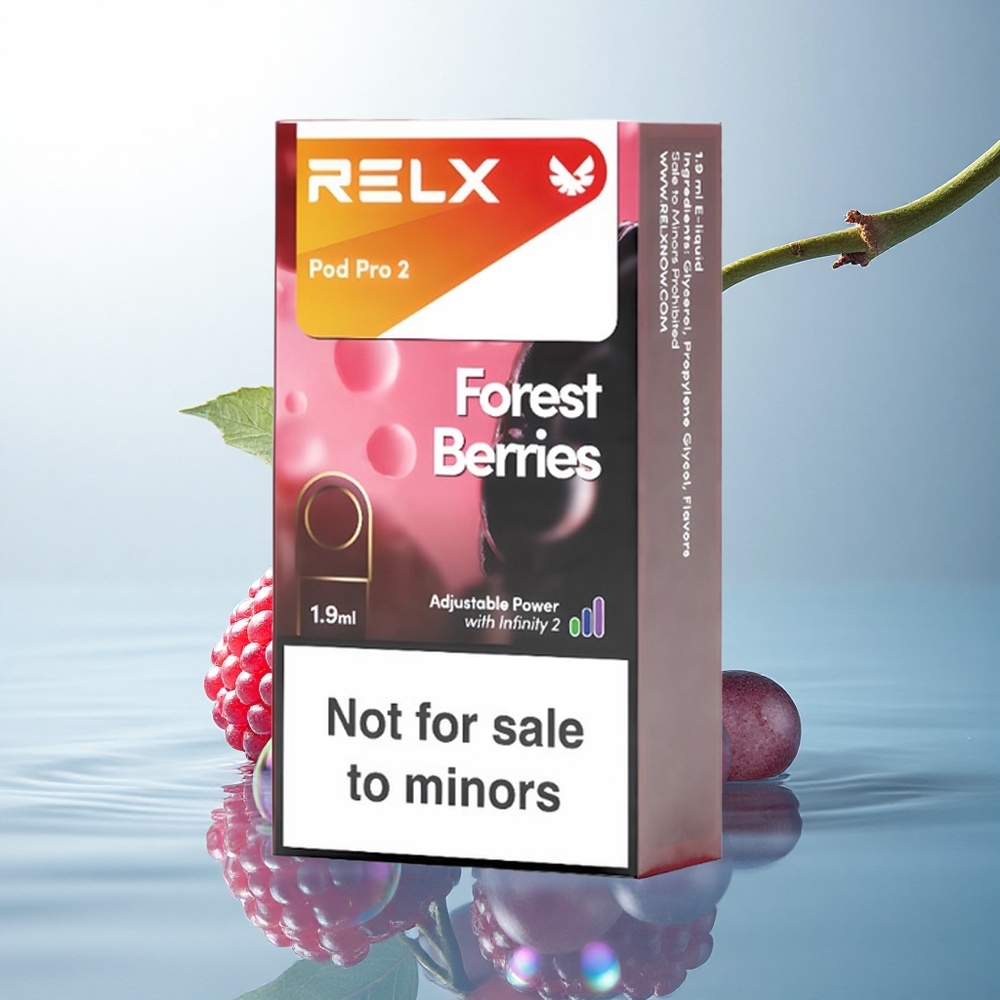 Relx Pod Pro 2 Vape Device Forest Berries 1.9ml Smooth Mode 6.5W 0mg/ml Nicotine