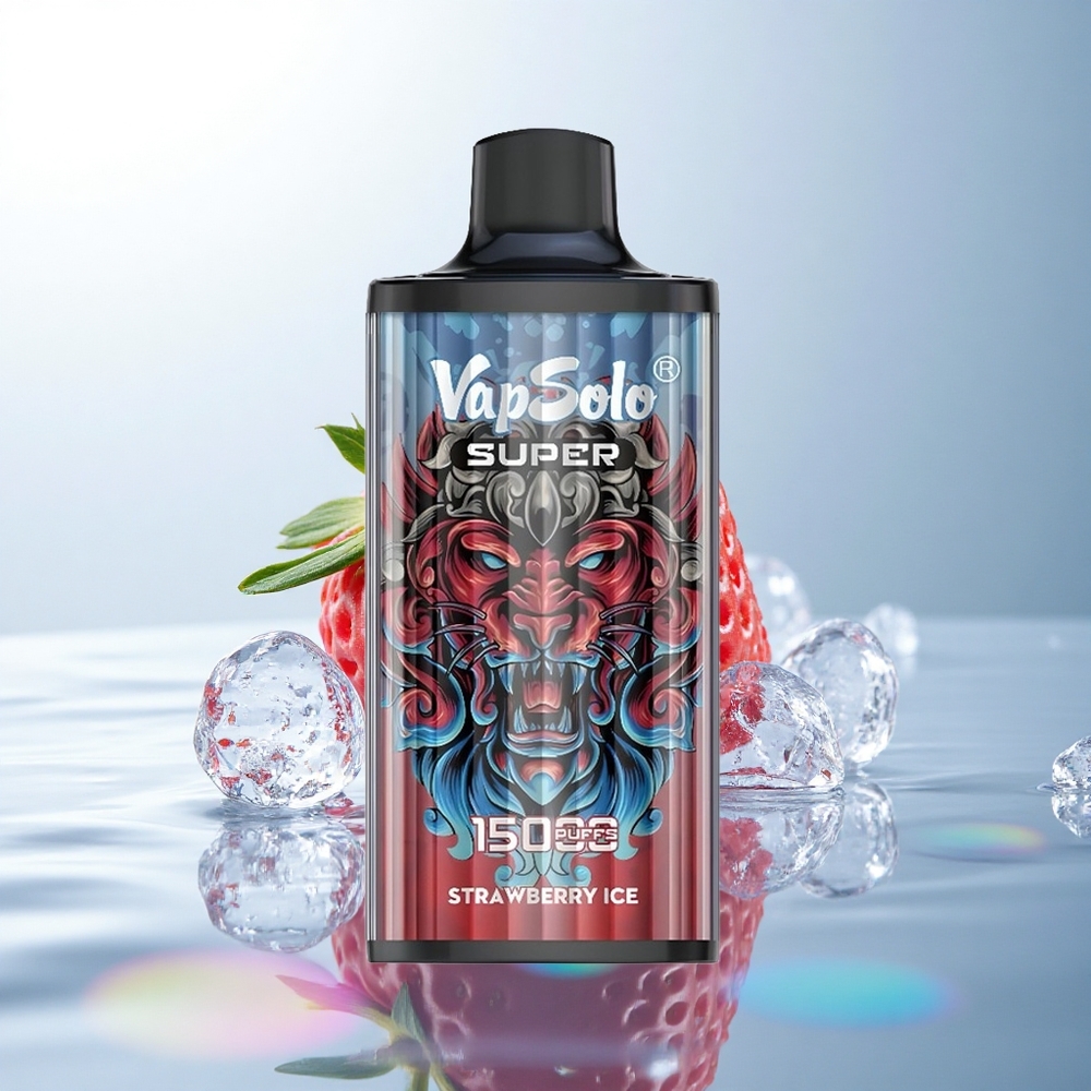Vapsolo Super 15000 Puffs Strawberry Ice 850mAh 40ml Nicotine
