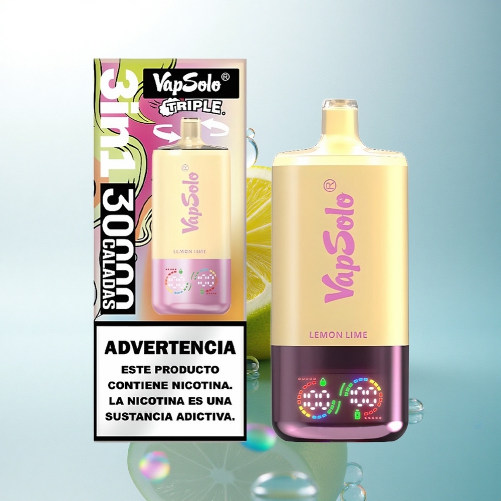 Vapsolo Triple 30000 Puffs Lemon Lime Type-C 40ml Nicotine 20mg/ml