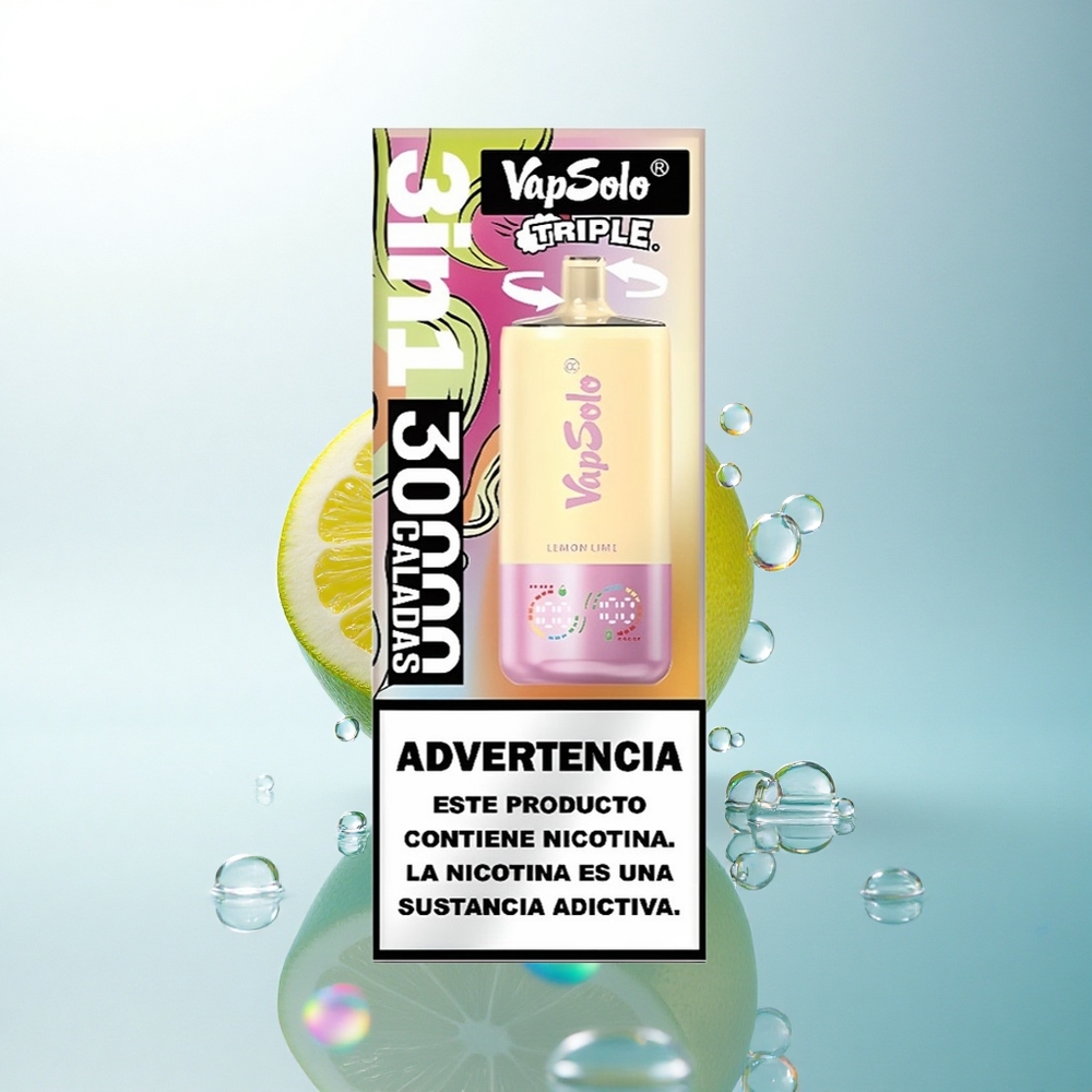 Vapsolo Triple 30000 Puffs Lemon Lime Type-C 40ml Nicotine 20mg/ml