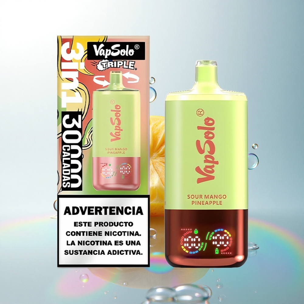 Vapsolo Triple 30000 Puffs Sour Mango Pineapple 40ml Type-C 20mg Nicotine