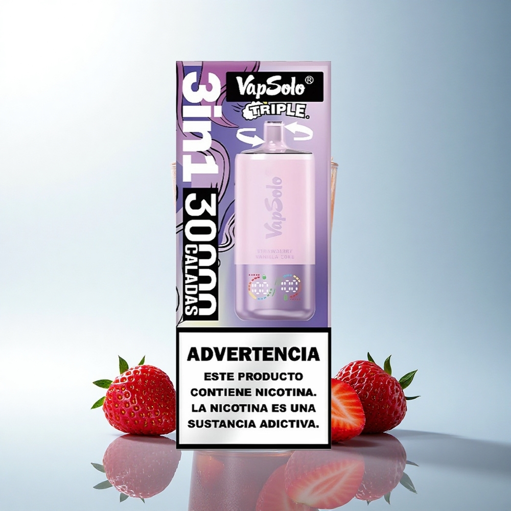 Vapsolo Triple 30000 Puffs Strawberry Vanilla Coke 40ml 20mg/ml Nicotine Type-C