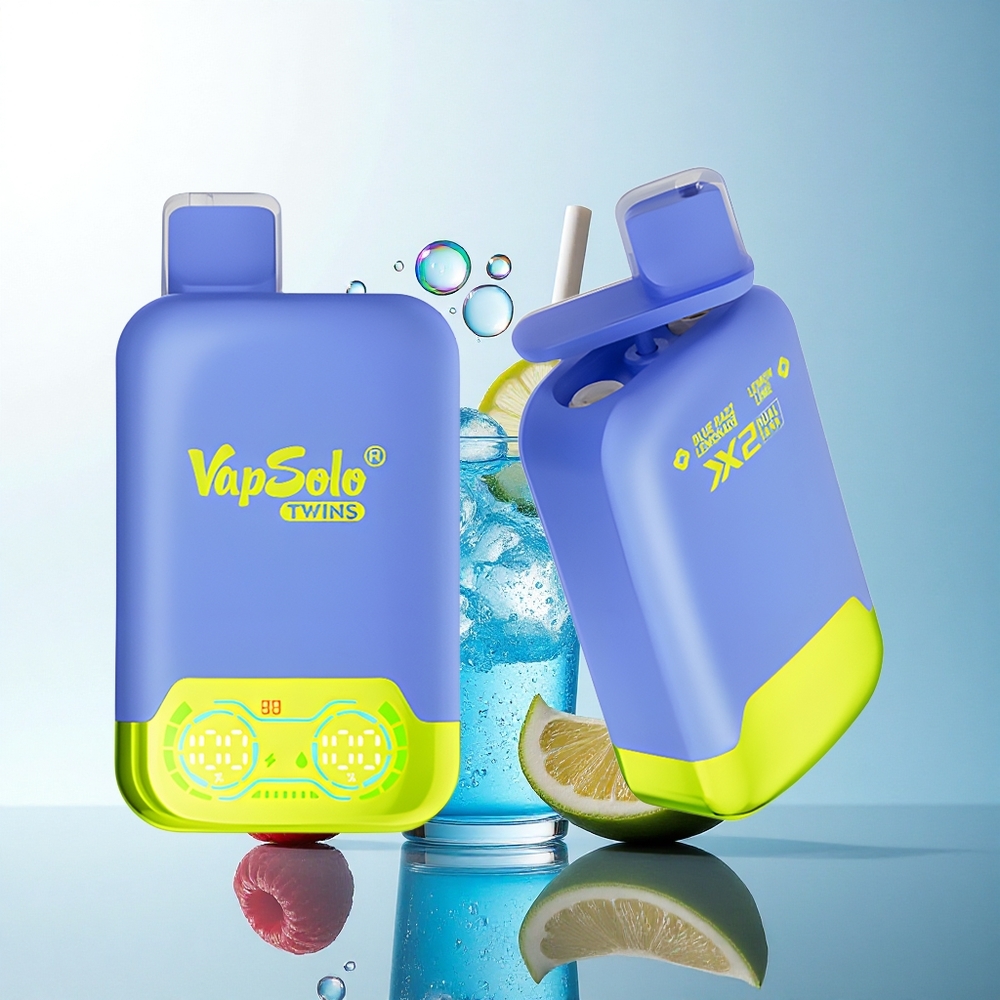 Vapsolo Twins 20000 Puffs Blue Razz Lemonade & Lemon Lime 40ml 20mg/ml Nicotine Type-C