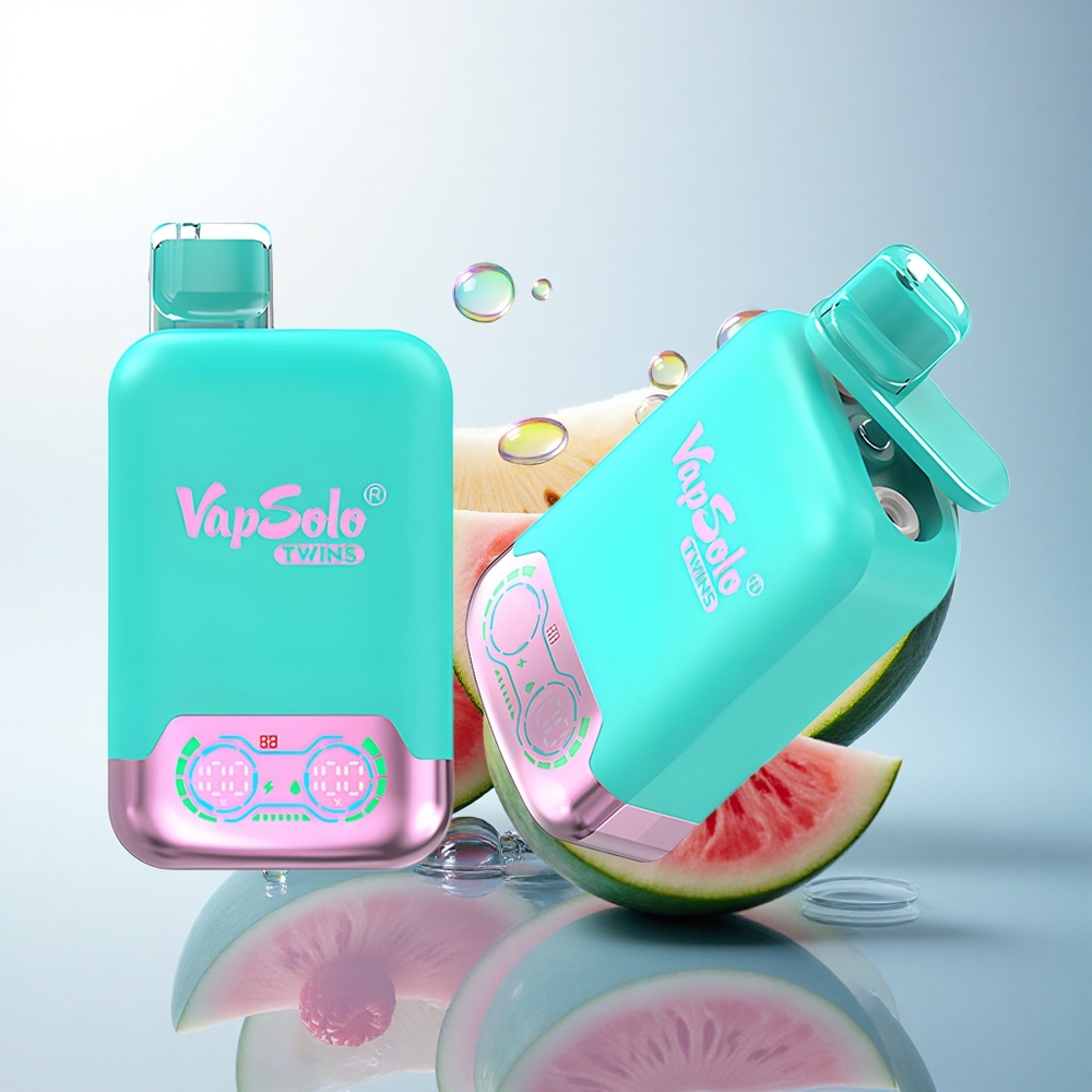 Vapsolo Twins 20000 Puffs Dual 40ml & 20mg/ml Triple Melon & Raspberry Watermelon