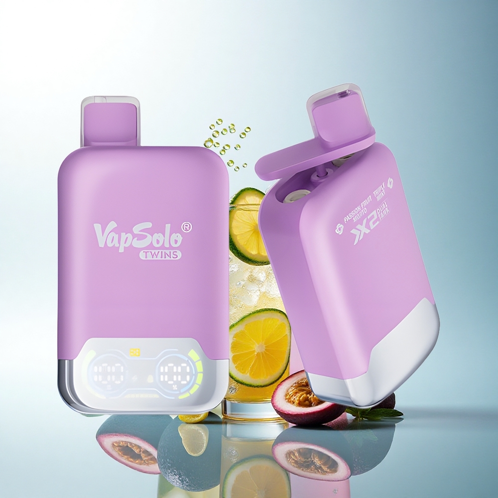 Vapsolo Twins 20000 Puffs Passion Fruit Mojito & Triple Mint with 40ml E-Liquid and Type-C Charging