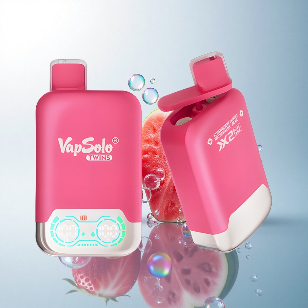 Vapsolo Twins 20000 Puffs Strawberry Watermelon & Gummy Bear Twins 40ml Nicotine 20mg/ml Type-C